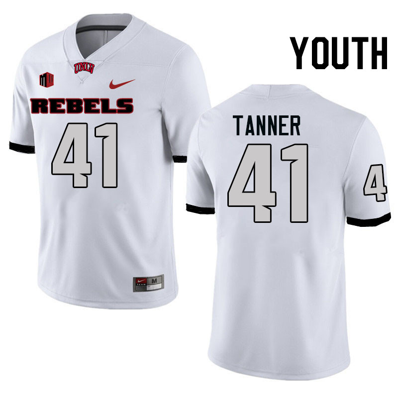 Youth #41 Rashod Tanner UNLV Rebels College Football Jerseys Stitched-White